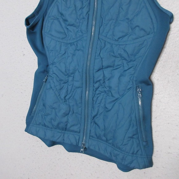 Adidas Stella McCartney Vest Medium Teal Run Gilet Shell Hood Travel Pockets‎ - Picture 3 of 11